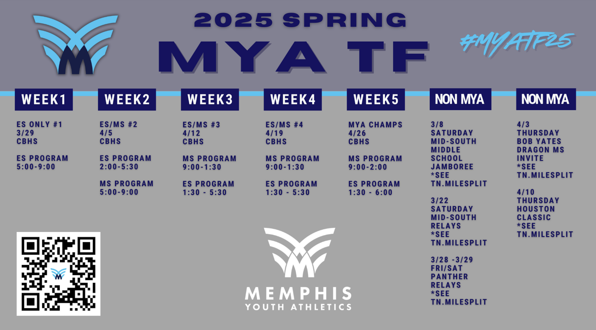 Yearly Calendar Memphis Youth Athletics Our Calendar